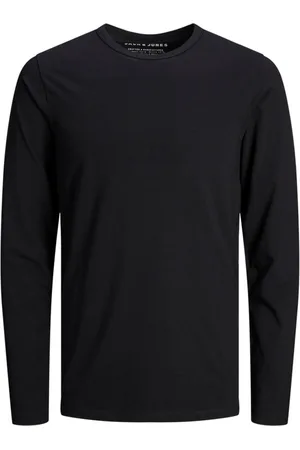 JACK & JONES Camiseta manga larga 12059220 JJEBASIC O-NECK TEE LS NOOS BLACK para hombre