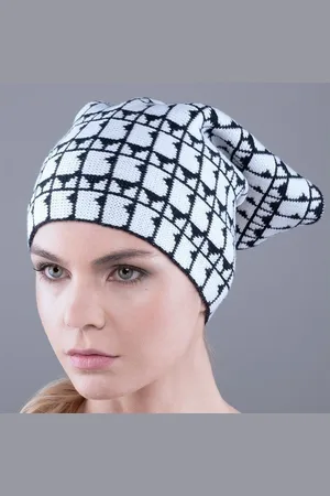 Bullish Bufanda GORRO LARGE PATTERN-PAPB 008802 WHITE NAVY para mujer