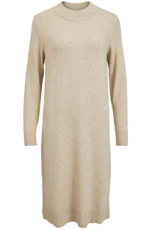 VILA Vestidos VIRIL CREW NECK L/S MIDI DRESS para mujer