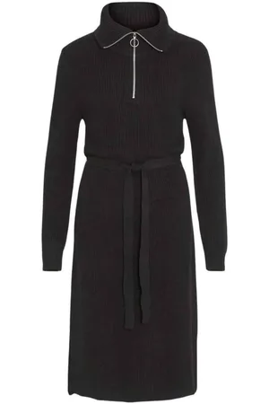 VILA Vestidos VIRIL HALF ZIPPER L/S KNIT DRESS para mujer