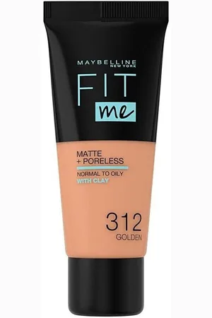 MAYBELLINE New York Base de maquillaje Fit Me Matte+poreless Foundation 312-golden para mujer