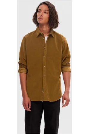 SELECTED Camisa manga larga 16090182 SLHREGOWEN-CORD SHIRT LS-BUTTERNUT para hombre