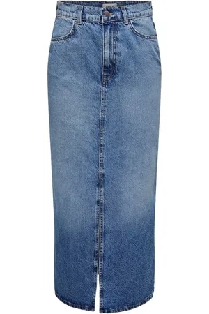 ONLY Falda Noos Cilla Long Skirt - Medium Blue Denim para mujer
