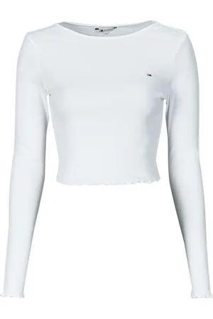 Tommy Hilfiger Camiseta TJW RUCHE RIB TOP LS para mujer