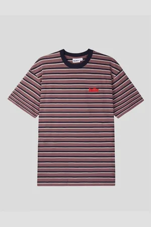 Butter Goods Camiseta Camiseta Gardens Stripe - Ladrillo para hombre