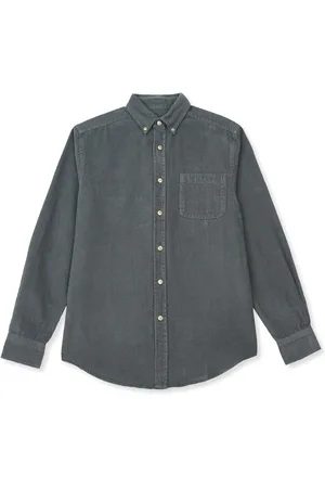 Portuguese Flannel Camisa manga larga Lobo Shirt - Antracite para hombre