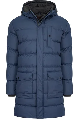 Cappuccino Italia Parka Hooded Winter Jacket Navy para hombre