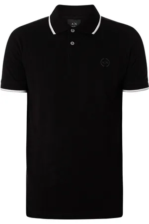 EAX Polo Polo con ribete de logo para hombre