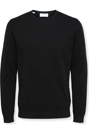 SELECTED Jersey Noos Berg Crew Knit - Black para hombre