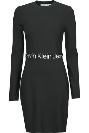 Calvin Klein Vestido LOGO ELASTIC MILANO LS DRESS para mujer