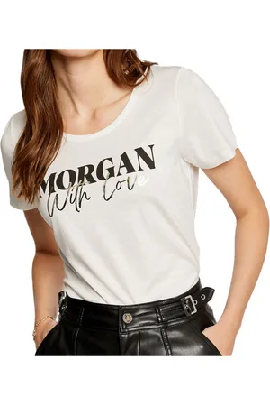 Camisetas y tops Mujer  Morgan Camiseta manga corta con hombreras mujer  Vert Kaki ⋆ Omtotheworld
