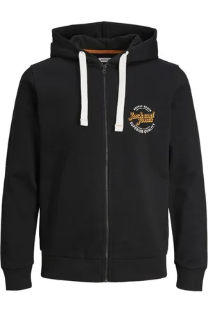 JACK & JONES Jersey 12245504 JJMIKK SWEAT ZIP HOOD PLS BLACK para hombre