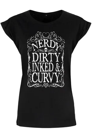 Grindstore Camiseta manga larga Nerdy Dirty Inked Curvy para mujer