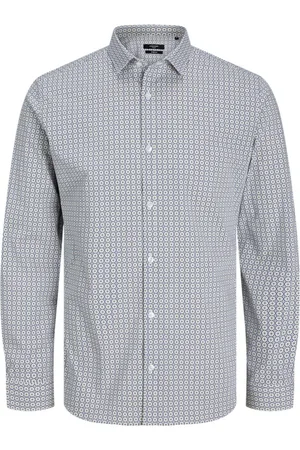 JACK & JONES Camisa manga larga 12251125 JPRBLABLACKPOOL STRETCH SHIRT LS SS24 SN TROPOSPHERE para hombre