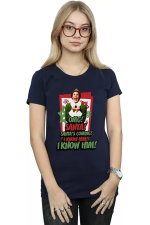 Elf Camiseta manga larga OMG Santa para mujer