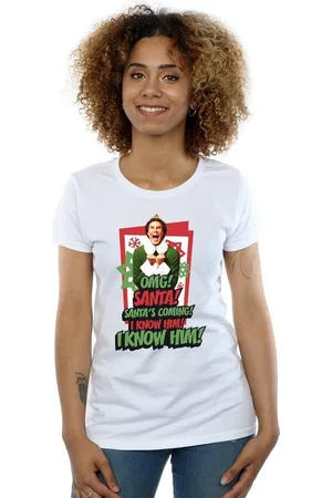 Elf Camiseta manga larga OMG Santa para mujer
