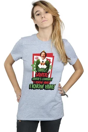 Elf Camiseta manga larga OMG Santa para mujer