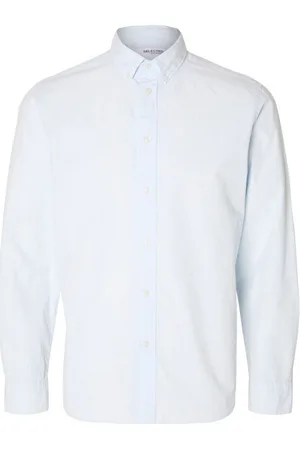 SELECTED Camisa manga larga 16092564 SLIMRICK-POPLIN-LIGHT BLUE para hombre