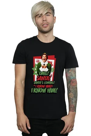 Elf Camiseta manga larga OMG Santa para hombre