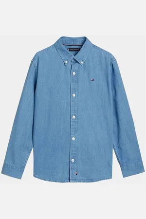 Tommy Hilfiger Camisa manga larga KB0KB08730 CHAMRAY SHIRT-1A4 DENIM MID WASH para niño