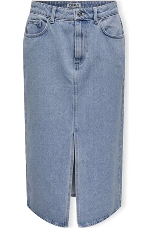 ONLY Falda Noos Bianca Midi Skirt - Light Blue Denim para mujer