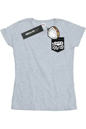 Scooby-Doo Camiseta manga larga Faux Pocket para mujer