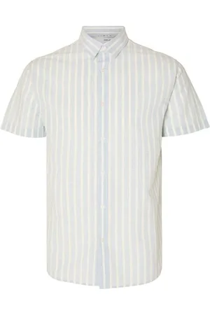 SELECTED Camisa manga larga 16092495 LINEN SHIRT SS-CASHMERE BLUE para hombre