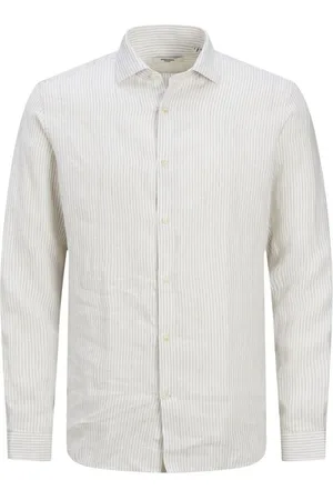 JACK & JONES Camisa manga larga 12251673 PARKER LINEN-TRAVERINE para hombre