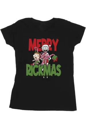 Rick and Morty Camiseta manga larga Merry Rickmas para mujer