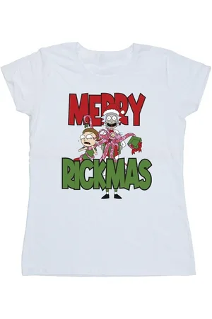 Rick and Morty Camiseta manga larga Merry Rickmas para mujer