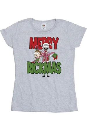 Rick and Morty Camiseta manga larga Merry Rickmas para mujer