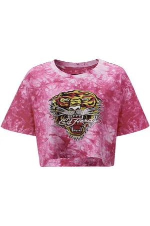 ED HARDY Tops y Camisetas Los tigre grop top hot pink para mujer
