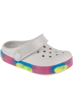 Crocs Pantuflas Off Court Glitter Band Clog T para niña