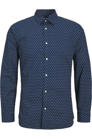JACK & JONES Camisa manga larga 12255180 JJJOE PRINT SHIRT LS SS24 JNR MEDIEVAL BLUE para niño