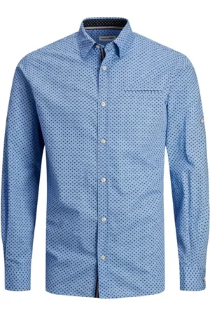 JACK & JONES Camisa manga larga 12235969 JJEREMY DETAIL SHIRT LS NOOS CASHMERE BLUE para hombre