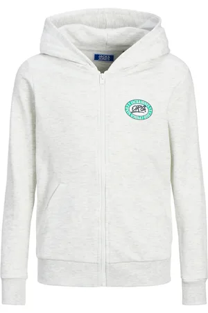 JACK & JONES Jersey 12254258 JORCOBIN SWEAT ZIP HOOD JNR WHITE MELANGE para niño