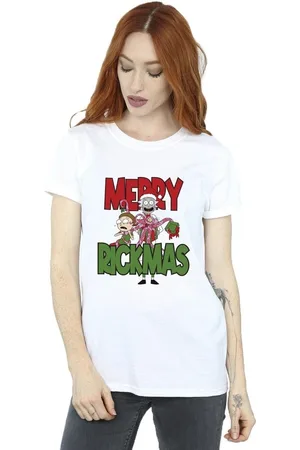 Rick and Morty Camiseta manga larga Merry Rickmas para mujer
