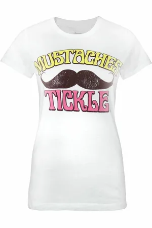Goodie Two Sleeves Camiseta manga larga Moustaches Tickle para mujer