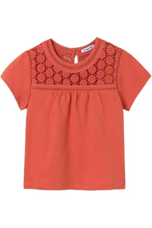 Mayoral Tops y Camisetas Camiseta combinada guipur Calabaza para niña
