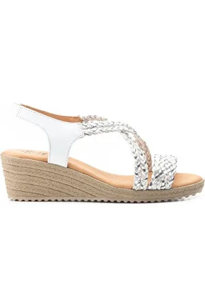 Cbp - Conbuenpie Sandalias Sandalias blancas de piel con cuña by CBP para mujer