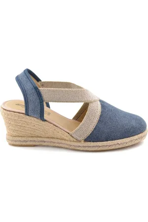 Amelie Alpargatas Alpargatas azules con cuña de yute by para mujer