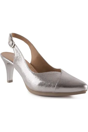 Chamby Zapatos de tacón Salones Destalonados plateados de piel para mujer