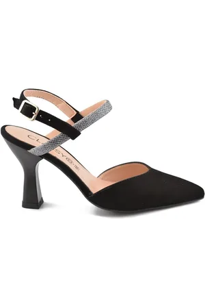 Classyco Zapatos de tacón Salones Destalonados negros de piel by para mujer