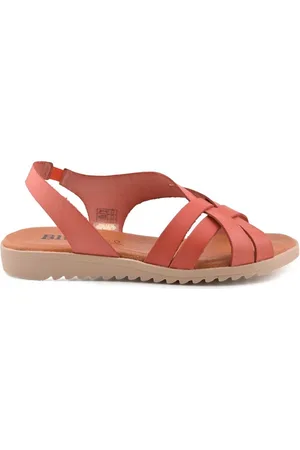 Blusandal Sandalias Sandalias de mujer coral planas de piel by para mujer