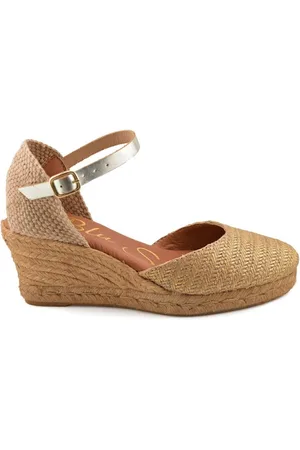Blusandal Alpargatas Alpargatas doradas de piel y yute by para mujer