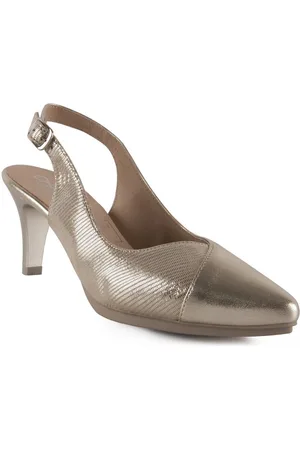 Chamby Zapatos de tacón Salones Destalonados dorados de piel para mujer
