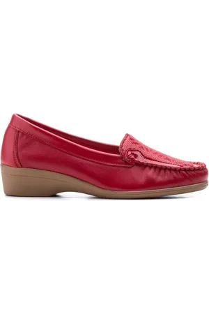 Cbp - Conbuenpie Mocasines Mocasines de piel rojos para mujer