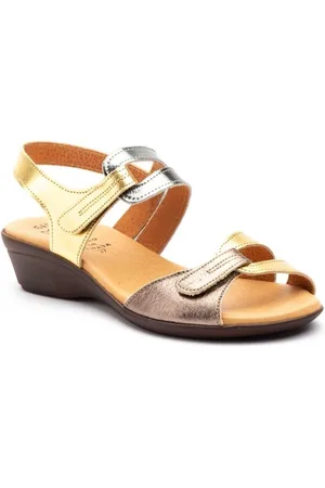 Cbp - Conbuenpie Sandalias Sandalias metalizadas de piel de mujer by CBP para mujer