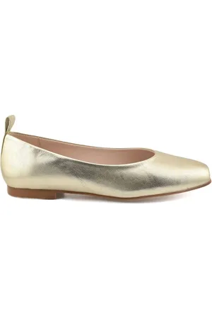 CASUAL Bailarinas Bailarinas doradas de piel by para mujer