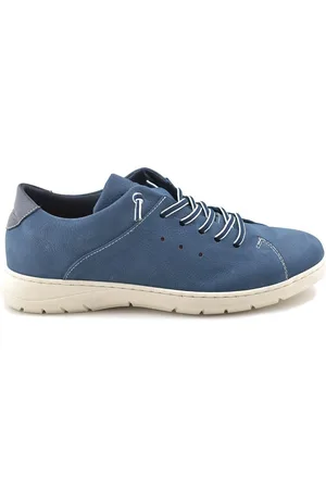 Éxodo Zapatos Zapatillas casual sport de piel azules by para hombre